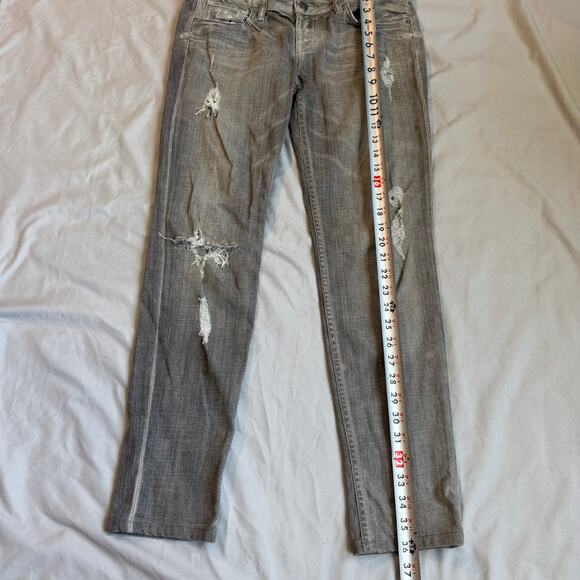 AllSaints Gray, Distressed, Woodvale Pipe Skinny Jeans- 28 - Picture 9 of 11